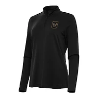 Women's Antigua Black LAFC Reprocess Quarter-Zip Top