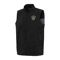 Men's Antigua Black LA Galaxy Brisk Full-Zip Vest