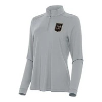 Women's Antigua Gray LAFC Intent Quarter-Zip Top