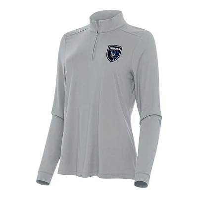 Women's Antigua San Jose Earthquakes Intent Quarter-Zip Top