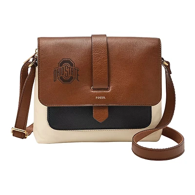Fossil Ohio State Buckeyes Kinley Leather Small Crossbody Bag