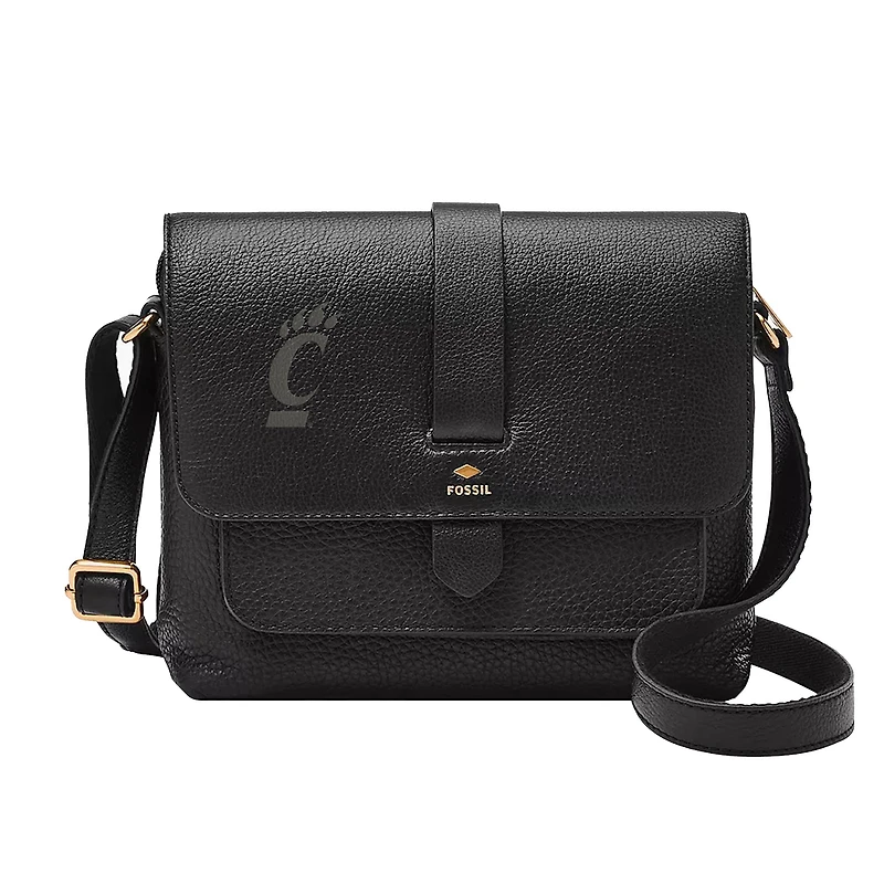 Fossil  Black Cincinnati Bearcats Kinley Leather Small Crossbody Bag