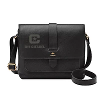 Fossil  Black Citadel Bulldogs Kinley Leather Small Crossbody Bag