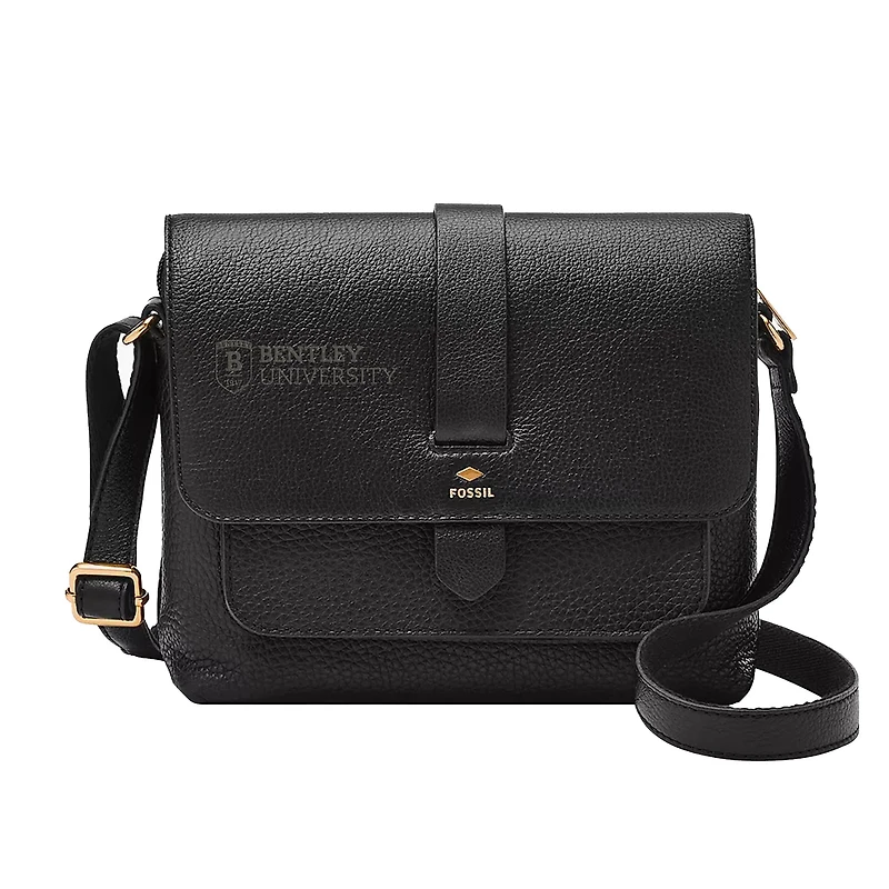 Fossil Black Bentley Falcons Kinley Leather Small Crossbody Bag