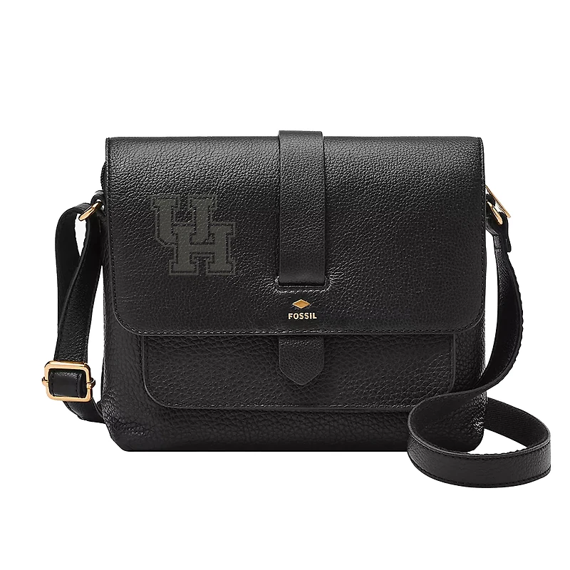 Fossil  Black Houston Cougars Kinley Leather Small Crossbody Bag