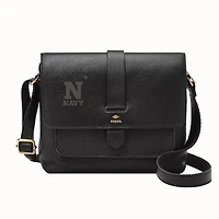 Fossil  Black Navy Midshipmen Kinley Leather Small Crossbody Bag