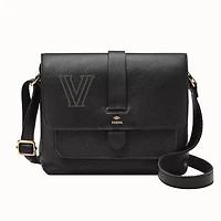 Fossil  Black Villanova Wildcats Kinley Leather Small Crossbody Bag