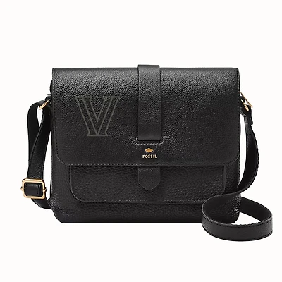 Fossil  Black Villanova Wildcats Kinley Leather Small Crossbody Bag