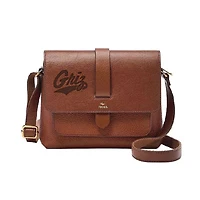 Fossil  Brown Montana Grizzlies Kinley Leather Small Crossbody Bag