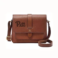 Fossil  Brown Pitt Panthers Kinley Leather Small Crossbody Bag