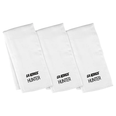 Infant Chad & Jake White Los Angeles Kings Personalized Burp Cloth Three-Pack Set