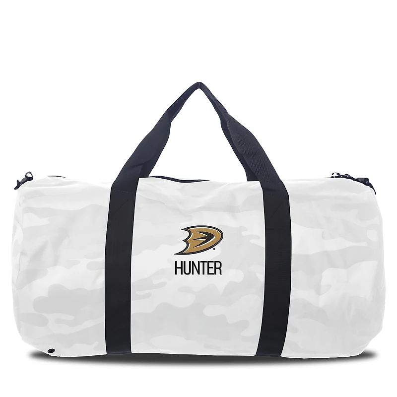 Infant Chad & Jake Anaheim Ducks Personalized White Camo Print Duffel Bag