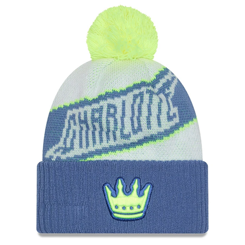 Men's New Era  White Charlotte FC 2025 Jersey Hook Cuffed Knit Hat With Pom