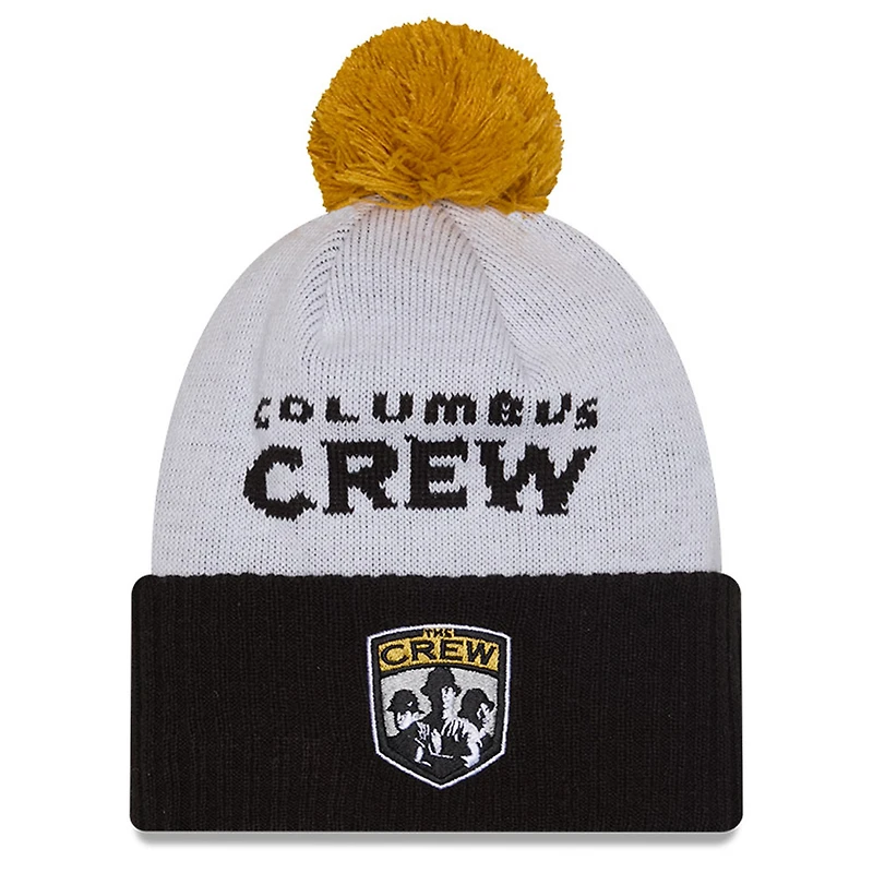 Men's New Era  White Columbus Crew 2025 Jersey Hook Cuffed Knit Hat With Pom