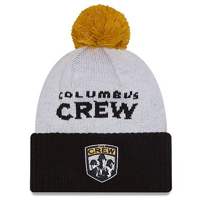 Men's New Era  White Columbus Crew 2025 Jersey Hook Cuffed Knit Hat With Pom