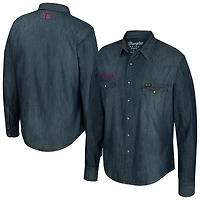 Men's Wrangler  Denim Texas A&M Aggies Denim Full-Snap Long Sleeve Shirt
