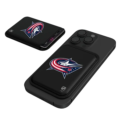 Keyscaper  Black Columbus Blue Jackets Magnetic Credit Card Wallet