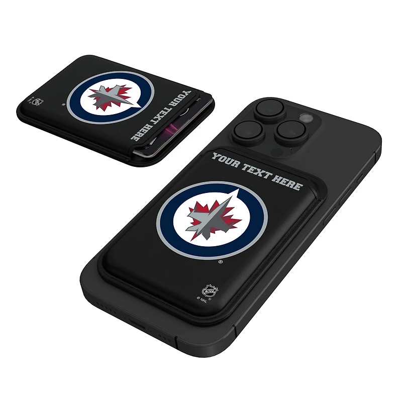 Keyscaper  Black Winnipeg Jets Personalized Magnetic Credit Card Wallet