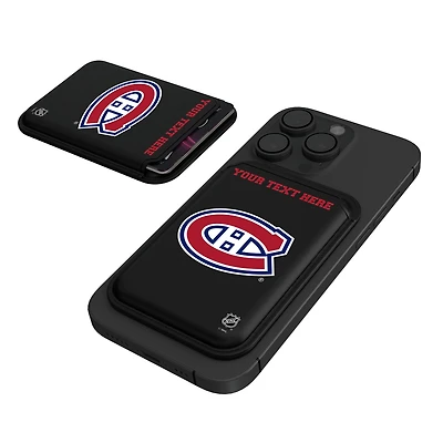Keyscaper  Black Montreal Canadiens Personalized Magnetic Credit Card Wallet