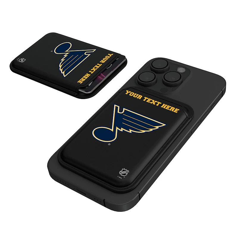 Keyscaper  Black St. Louis Blues Personalized Magnetic Credit Card Wallet