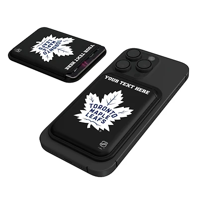Keyscaper  Black Toronto Maple Leafs Personalized Magnetic Credit Card Wallet