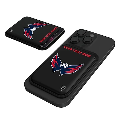 Keyscaper  Black Washington Capitals Personalized Magnetic Credit Card Wallet