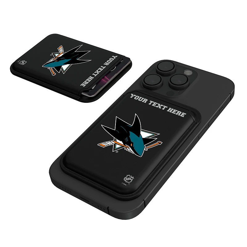 Keyscaper  Black San Jose Sharks Personalized Magnetic Credit Card Wallet