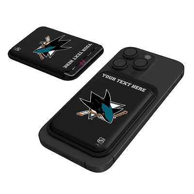 Keyscaper  Black San Jose Sharks Personalized Magnetic Credit Card Wallet