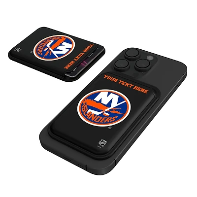 Keyscaper  Black New York Islanders Personalized Magnetic Credit Card Wallet