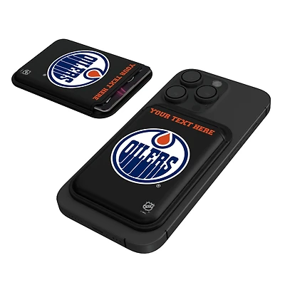 Keyscaper  Black Edmonton Oilers Personalized Magnetic Credit Card Wallet