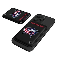 Keyscaper  Black Columbus Blue Jackets Personalized Magnetic Credit Card Wallet