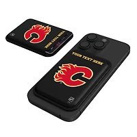 Keyscaper  Black Calgary Flames Personalized Magnetic Credit Card Wallet