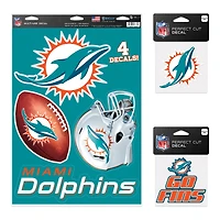 WinCraft Miami Dolphins Decal Variety Pack