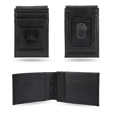 Black Florida Panthers Front Pocket Wallet