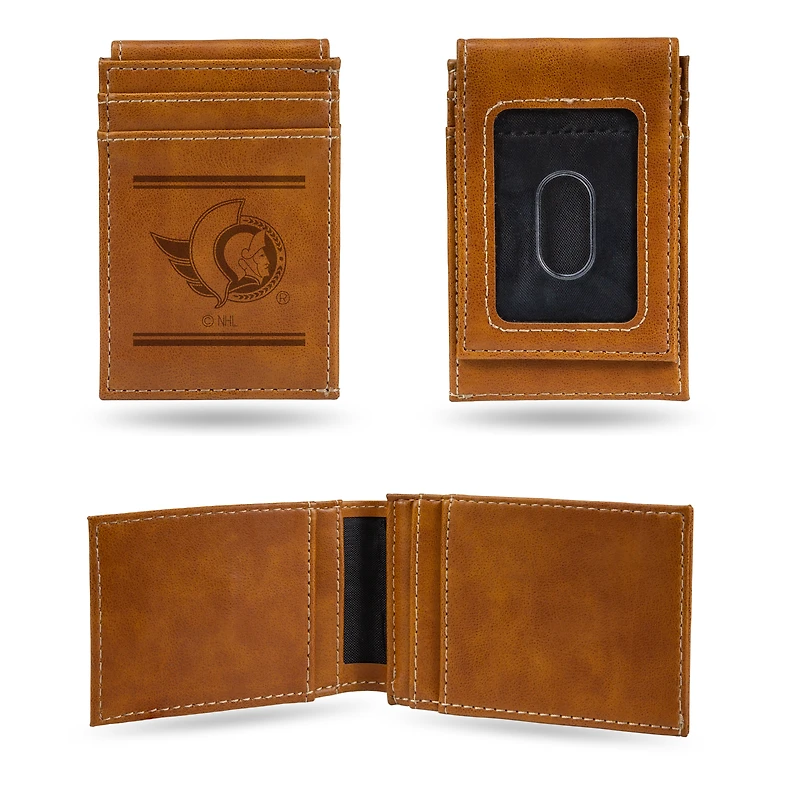 Brown Ottawa Senators Front Pocket Wallet