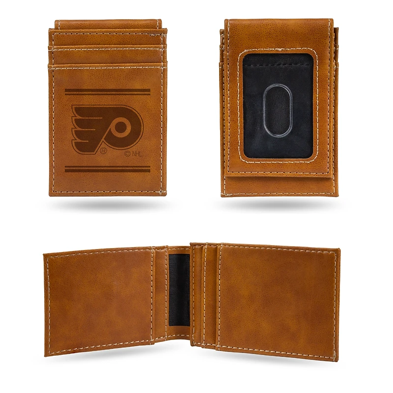 Brown Philadelphia Flyers Front Pocket Wallet