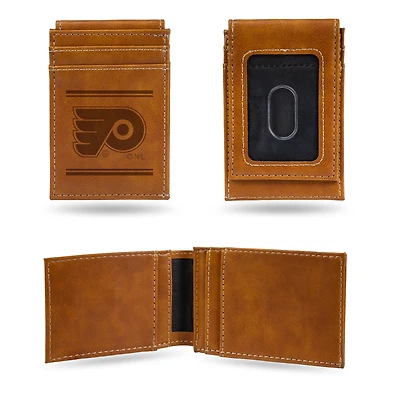 Brown Philadelphia Flyers Front Pocket Wallet