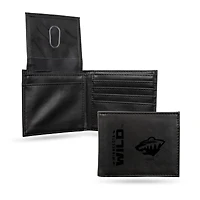 Minnesota Wild Laser Engraved Billfold Wallet
