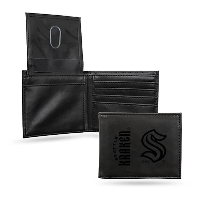 Seattle Kraken Laser Engraved Billfold Wallet