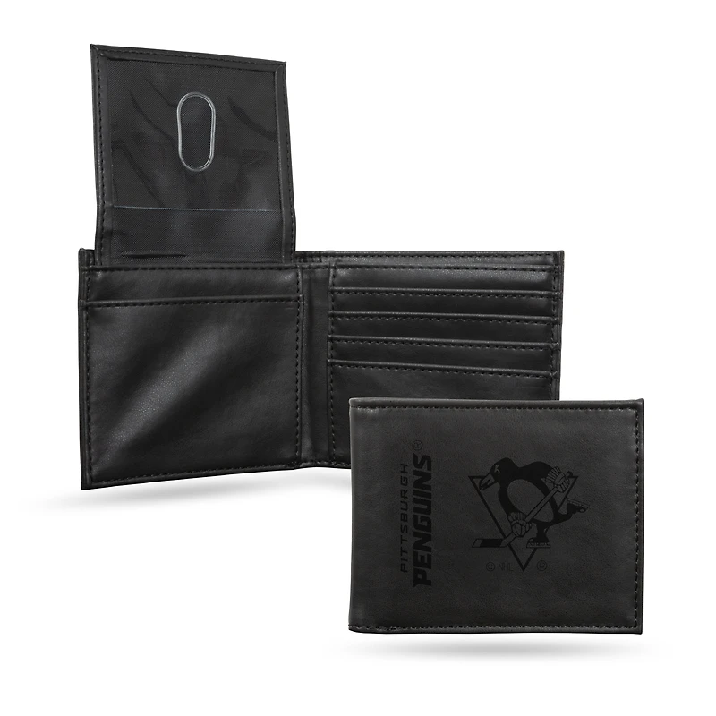 Pittsburgh Penguins Laser Engraved Billfold Wallet