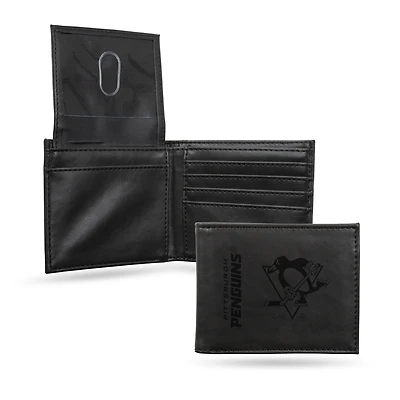 Pittsburgh Penguins Laser Engraved Billfold Wallet