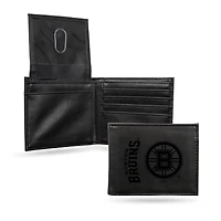 Boston Bruins Laser Engraved Billfold Wallet