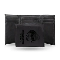 Chicago Blackhawks Laser Engraved Tri-Fold Wallet