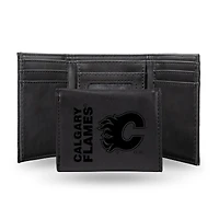 Calgary Flames Laser Engraved Tri-Fold Wallet