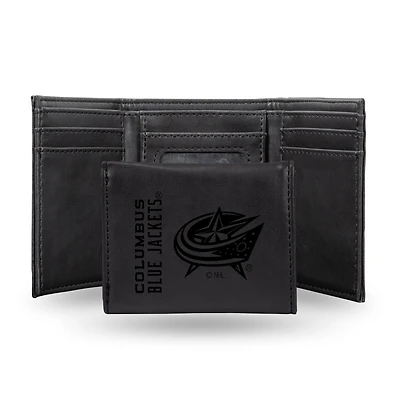 Columbus Blue Jackets Laser Engraved Tri-Fold Wallet