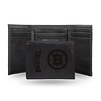 Boston Bruins Laser Engraved Tri-Fold Wallet