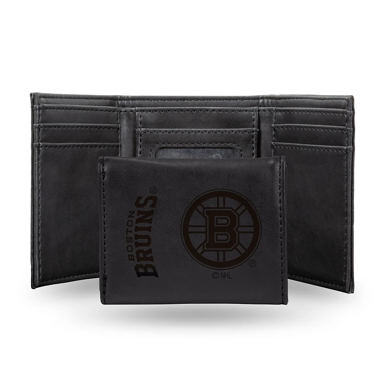 Boston Bruins Laser Engraved Tri-Fold Wallet