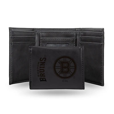 Boston Bruins Laser Engraved Tri-Fold Wallet