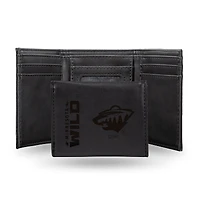 Minnesota Wild Laser Engraved Tri-Fold Wallet