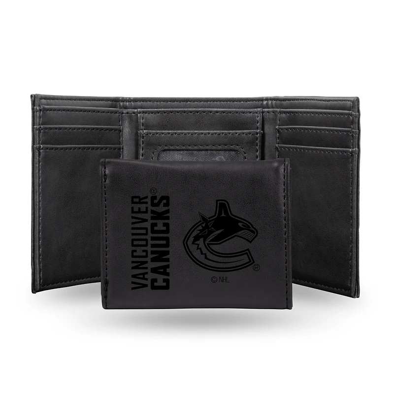 Vancouver Canucks Laser Engraved Tri-Fold Wallet